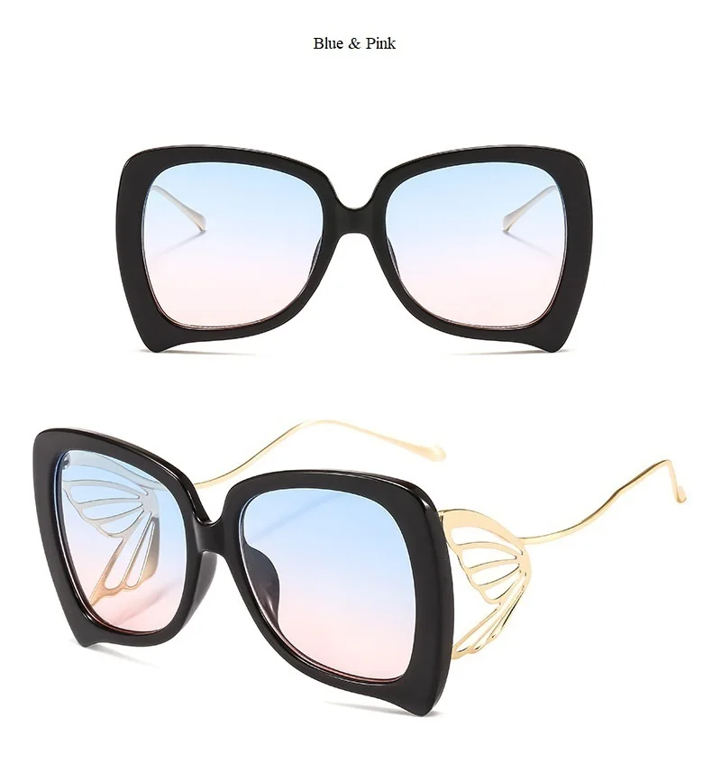 Новые модные Шикарные солнцезащитные очки с бабочкой для женщин, роскошные брендовые Квадратные Солнцезащитные очки «кошачий глаз», женские большие сексуальные очки Oculos