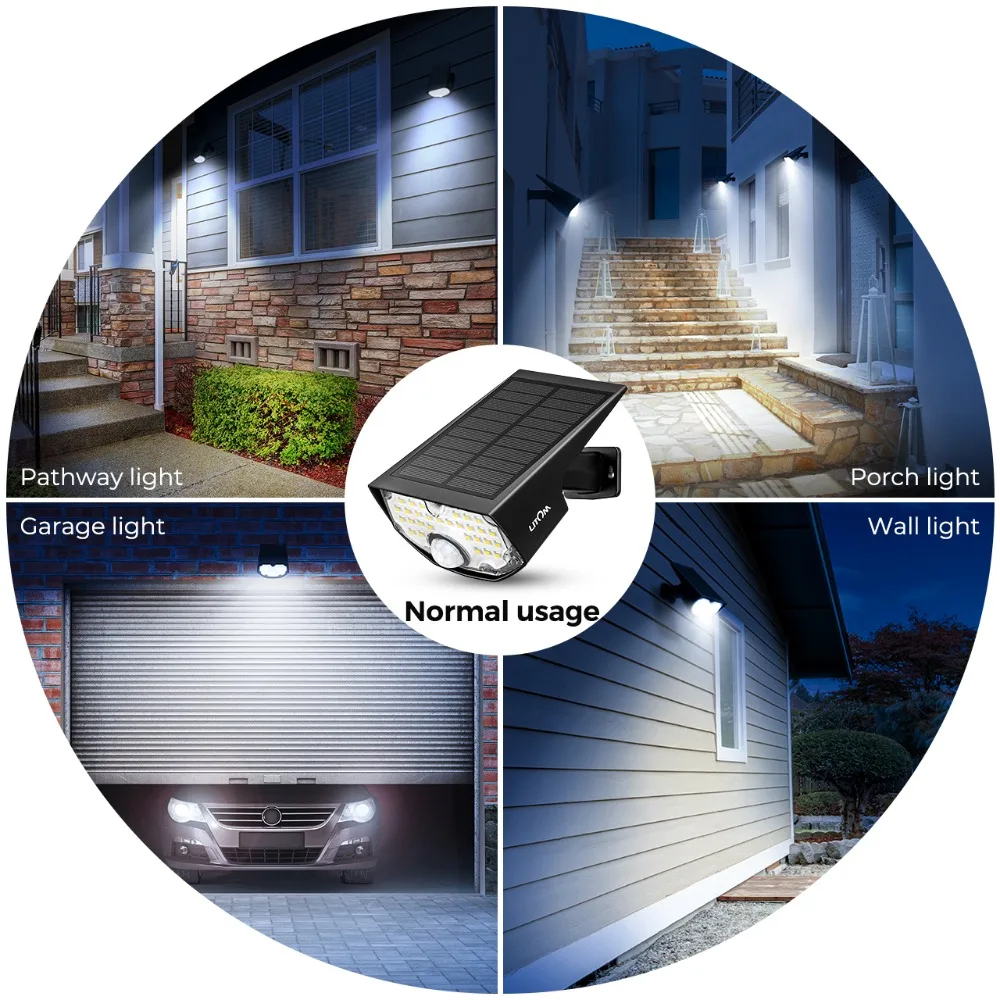 LITOM CD200 30LED Солнечная настенная лампа на солнечной батарее с датчиком движения IP65
