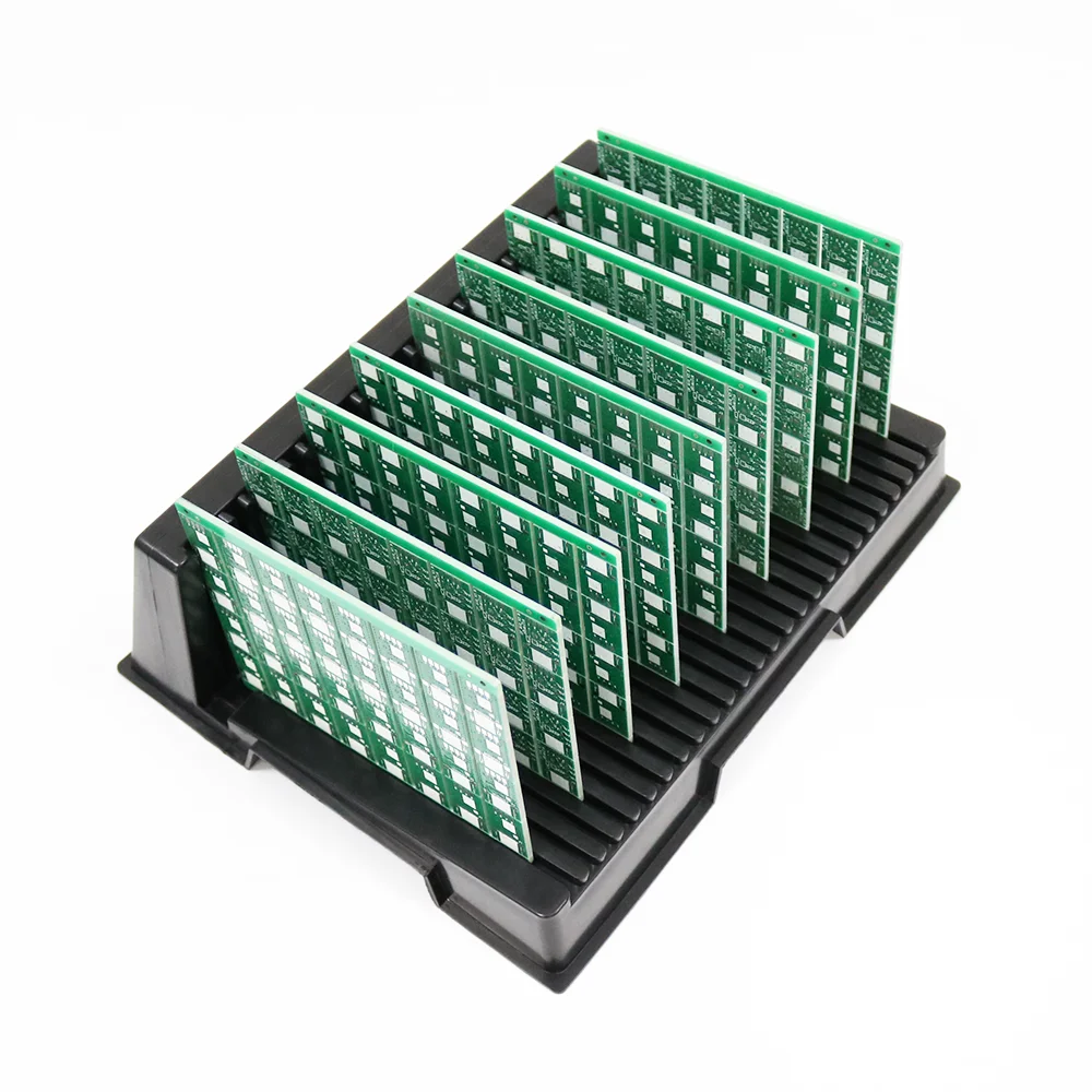 ESD Q-PC3 Pcb Rack Storage Anti-static 270X210X95mm 25 Slots Black Plastic Antistatic L-shape Tray Stackable Holder