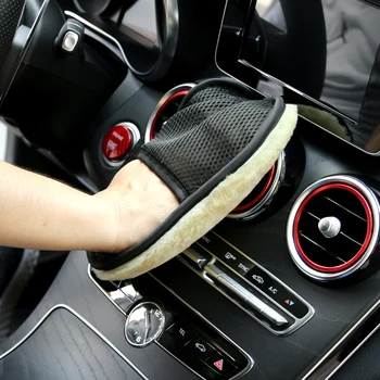 

Wool Soft Car Washing Gloves Cleaning Brush for volkswagen vw t5 polo golf 7 6 5 4 golf mk4 passat b6 b5 b7 touran jetta mk6