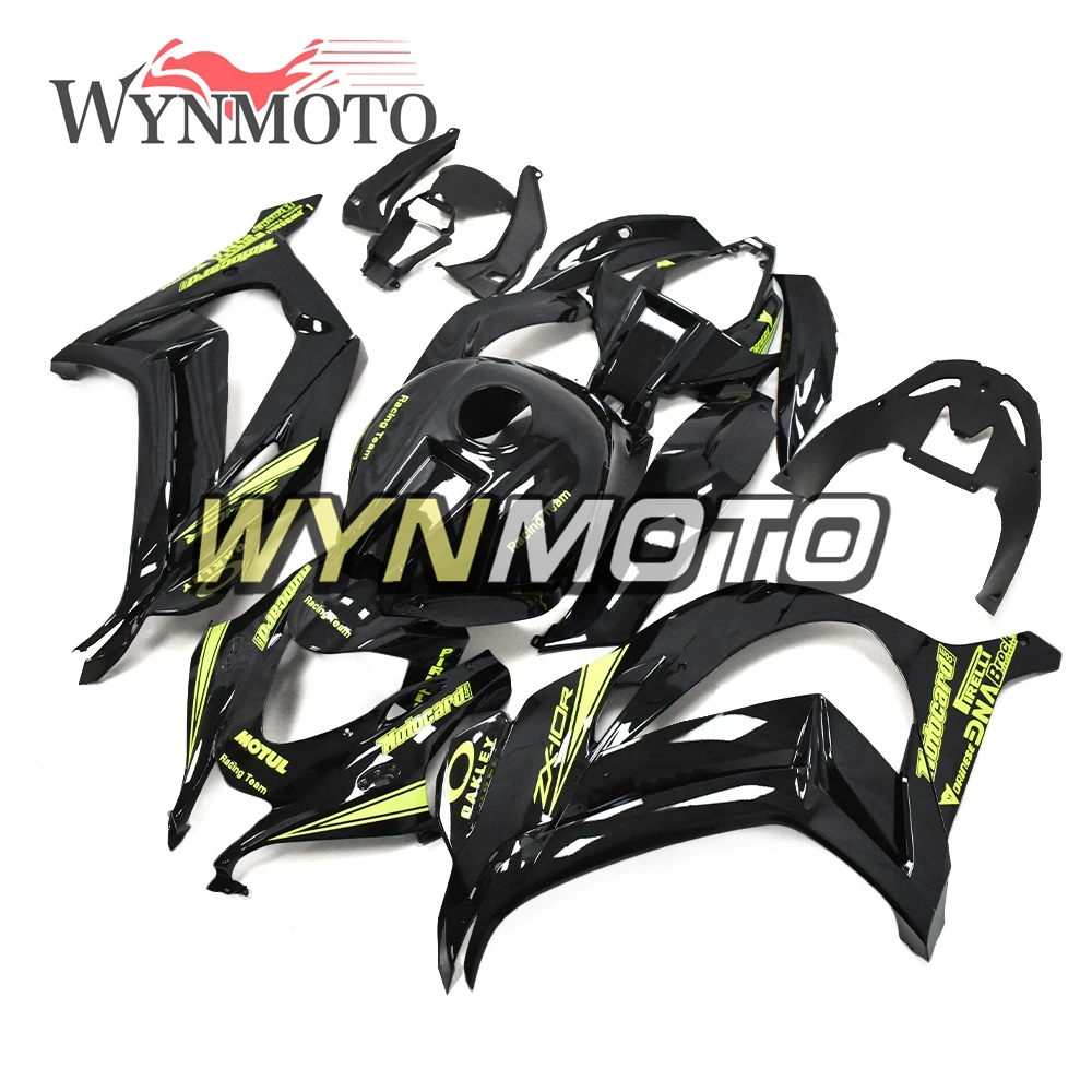 

Complete Fairings For 2016 2017 Kawasaki ZX-10R ZX10R 16 17 Motorbike Yellow Black Cowlings including fiberglass tank cover