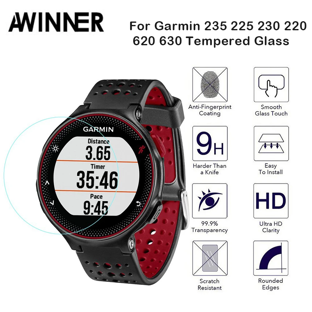 Для Garmin Forerunner 235 закаленное Стекло с уровнем твердости 9H 2.5D Премиум Экран Защитная пленка для часов Garmin 235/225/230/220/620/630 Смарт-часы