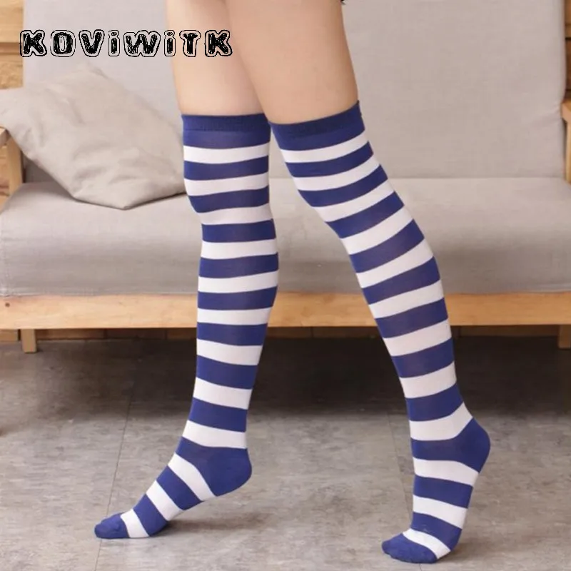 Радужные чулки до колена для женщин s Sox сексуальные длинные чулки до бедра в полоску размера плюс красные \ черные компрессионные зимние женские чулки для девочек
