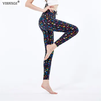 

VISNXGI Women Sport Leggings Letter Pants Bottoms Snowflake Print Leggings Clothing Jeggings Fitness Leggins Elastic High Waist
