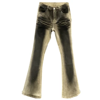 Damskie Jeansy Barwione - Elastyczne - Skinny - Khaki 5