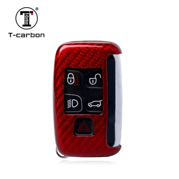 

T-carbon Glass Fiber Car smart Key Case Cover For Land Rover and Jaguar Key Pack Holder Shell Keychain Accessories