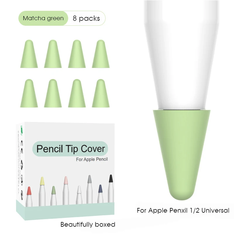 Green 8 шт смешанных цветов силиконовый чехол для Apple Pencil cap для iPad Pencil 2 1 наконечник Защитная крышка для планшета стилусы для сенсорного экрана Stylus - Цвета: Green