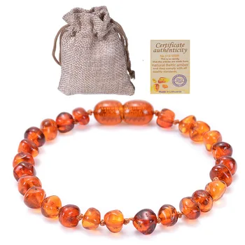 

Baltic Sea Natural Amber Baby Bracelet Baby Children Molars DIY Irregular Amber Bracelet Charms Jewelry Healthy Environmentally