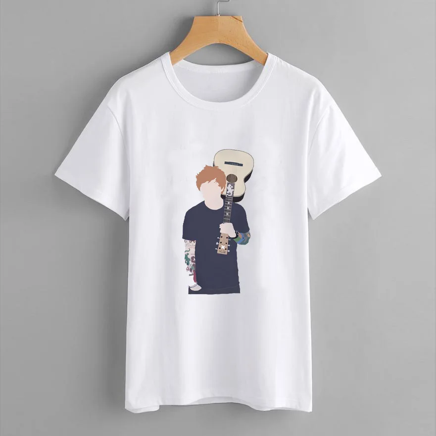 Ed Sheeran Harajuku T Shirt Women Ullzang 90s Music Lovers Funny Cartoon Print T-shirt Fashion Women Tops Plus Size Summer Tees - Цвет: 13