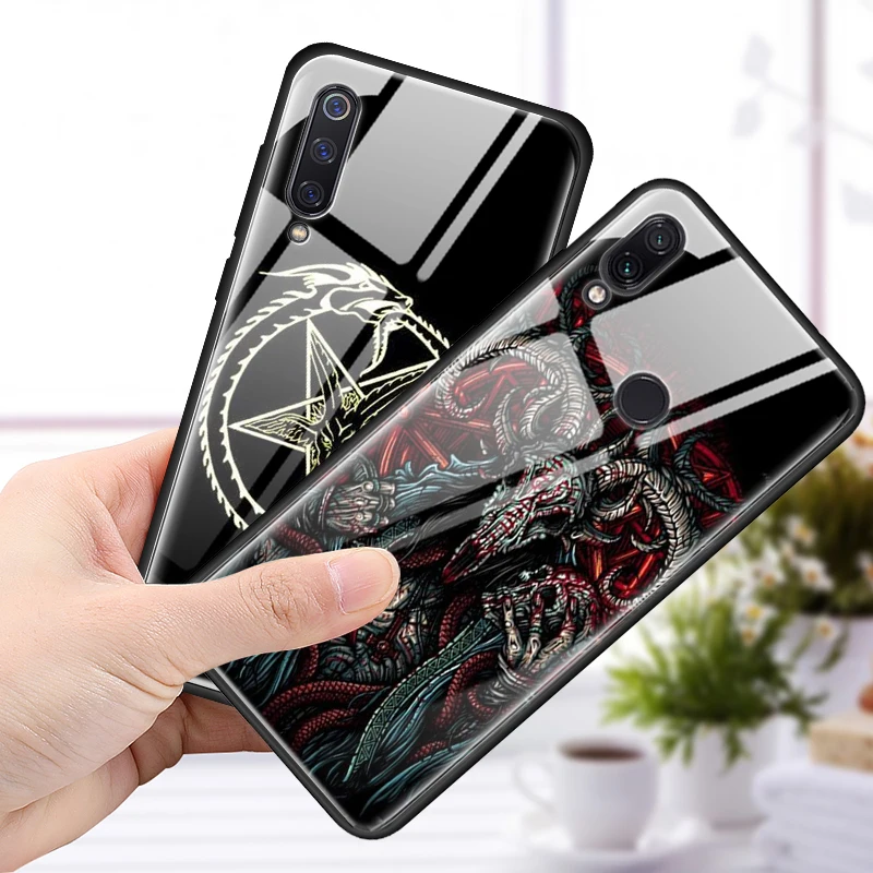 Чехол из закаленного стекла с головой козла сатаны для Red mi 7 8A Note 7 6 8 8Pro K20 K20Pro Xiaomi mi A3 mi CC9E mi CC9