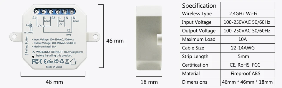 Interruptor Tuya Smart Life WiFi, Módulo Relay
