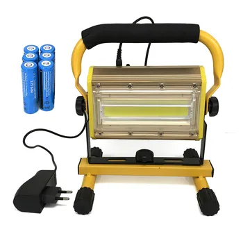 

Refletor LED Outdoor Lighting Flood Light Lamp Floodlight 100W COB LEDs Spotlight Garden Lamp with 6x 18650 Battery & Charger