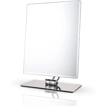 

Large Vanity Makeup Mirror, Non-nifying, Beveled Edges, All Direction Swivel, Rectangle, Chrome