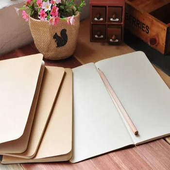 

New Arrive 400pcs cowhide paper notebook blank notepad book vintage soft copybook daily memos Kraft cover journal notebooks
