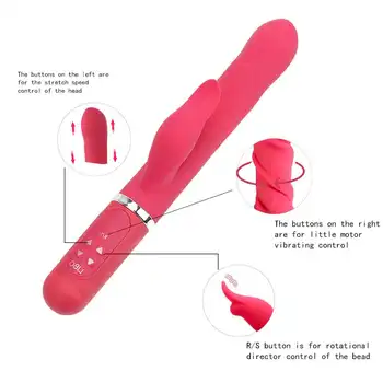 IKOKY Dildo Vibrator Transfer Beads Wand Telescopic Rotation Rabbit Vibrator Vaginal Massage Stimulator Sex Toys for Woman 4