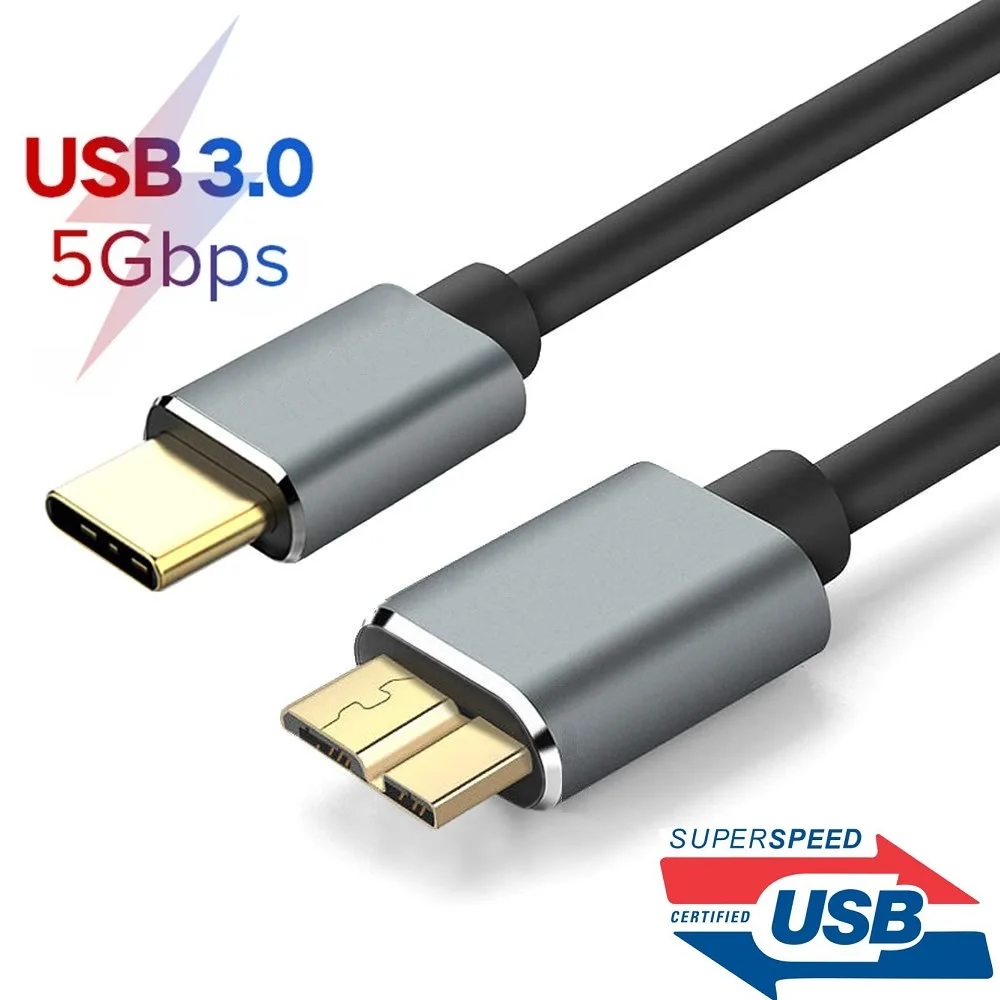 Cable Micro B USB 3,0, Cable de datos macho a macho, carcasa de HDD, SSD, para Samsung Seagate WD