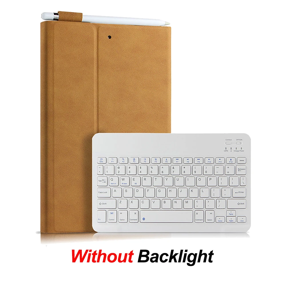 Without Backlight Чехол для планшета из искусственной кожи для iPad 7-го поколения A2197 A2200 A2198 10,2 чехол для клавиатуры с подсветкой для iPad 10,2 дюймов iPad 7th - Цвет: Without Backlight