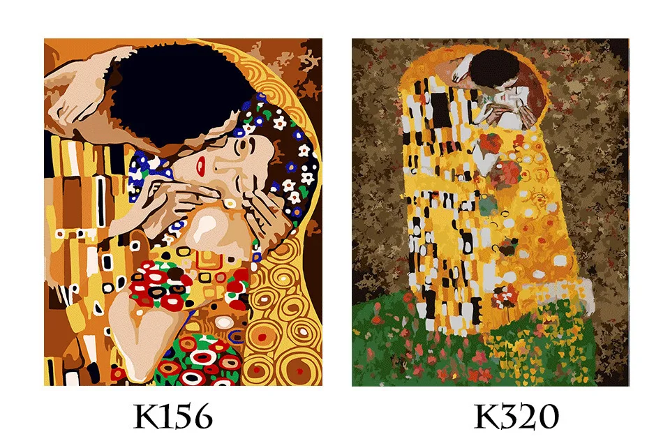 AZQSD масляные краски ing Lovers краски ing по номерам поцелуй краски Холст Картина DIY Ручная Краска ed Современное украшение дома