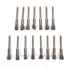 15 шт./партия стальная вращающаяся щетка в упаковке, электрический шлифовальный провод, щетка для шлифовки, шлифовальный инструмент, роторный инструмент, 5 мм