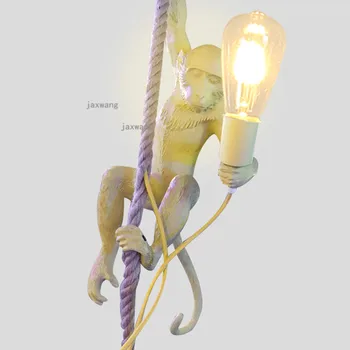 

Nordic Pendant lamp Resin Black White Gold Monkey Lamp Pendant Light For Living Room Kitchen LED Lights lustre With E27 LED Bulb