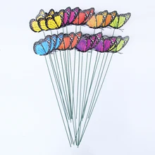 24 шт. садовые бабочки колья ПВХ бабочки палочки для дома Детская уличная ограда садовая лужайка Backyards DIY Художественный декор украшения