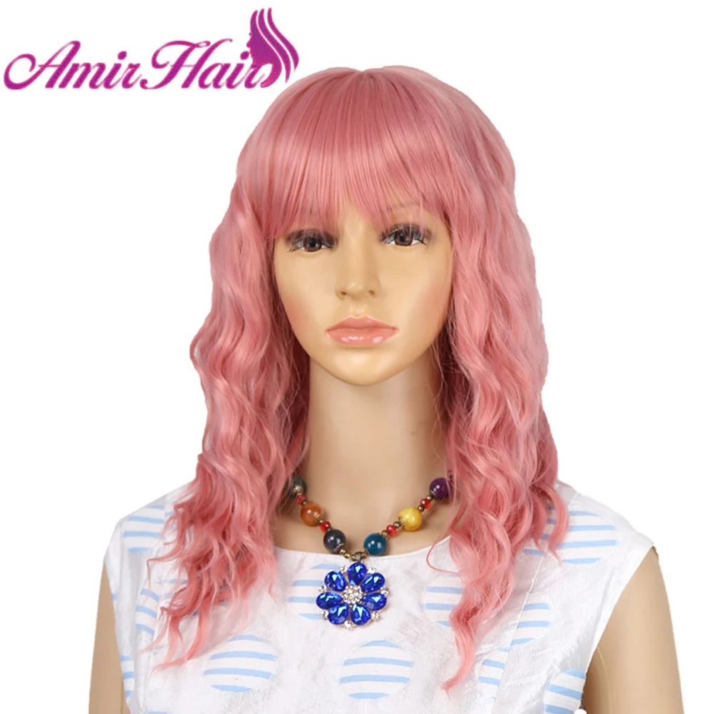 Amir Rozovye Pariki Sinteticheskie Volosy Parik Bob Pricheski Dlya Zhenshin Chernye Pariki Persten Volnistye Pariki Korotkij Parik Dlina Pl B Aniketb Me