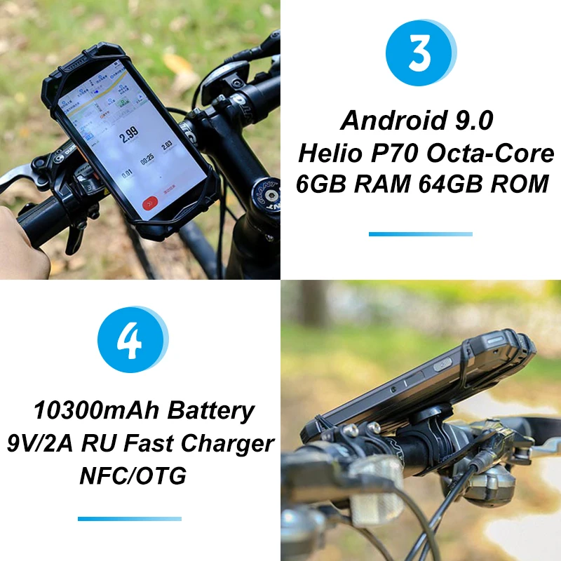 Ulefone armor 3W IP68 Водонепроницаемые мобильные телефоны Android 9 0 5 7 "Helio P70 6G + 64G Face ID NFC