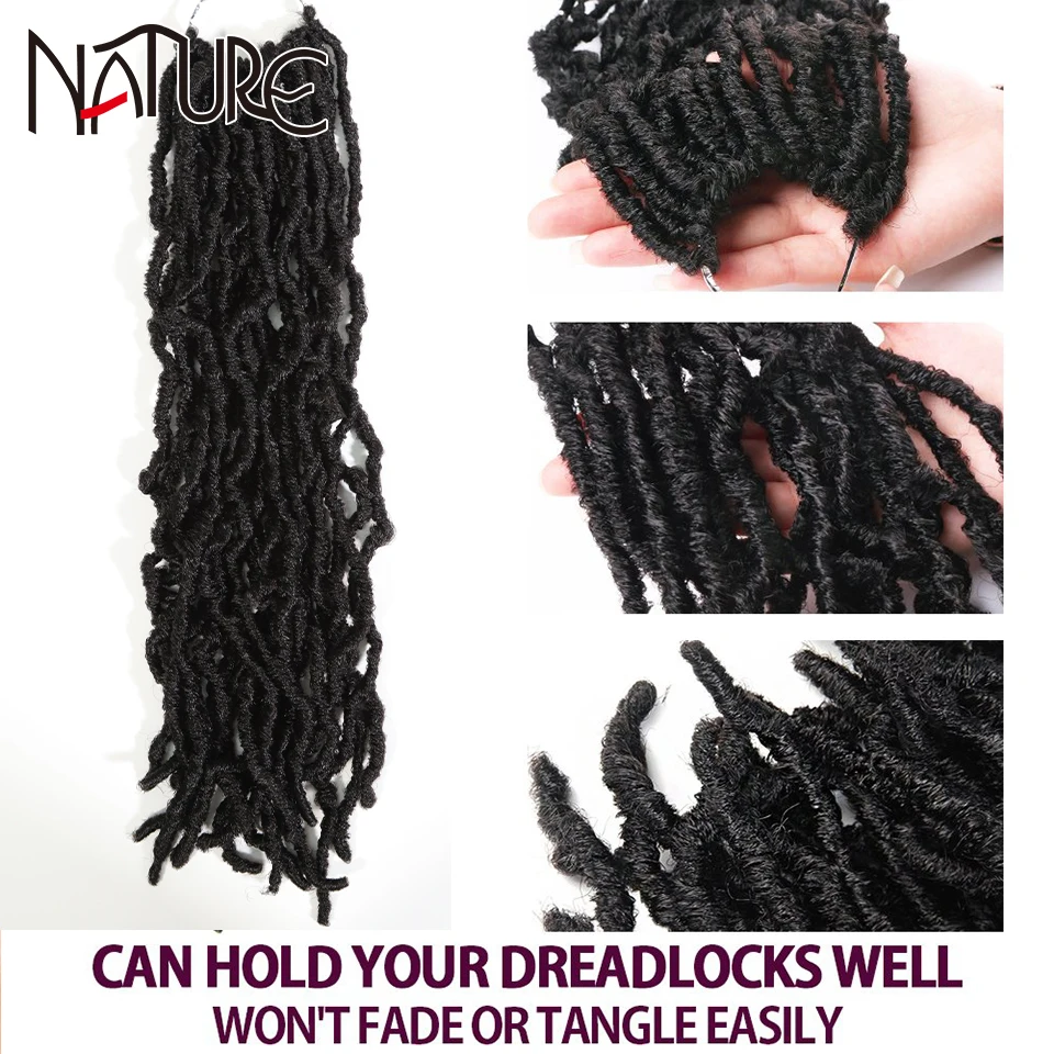 

Nature Hair Nu Locs Soft Dreadlocks Crochet Braids 18Inch Ombre Color Synthetic Faux Locs Braiding Hair Extensions For Women