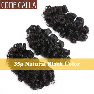 Image 5 - Code Calla Bouncy Curly Hair Weave Bundles Double Draw Brazilian Remy Human Hair Extensions Natural Dark Brown Color Short Curly