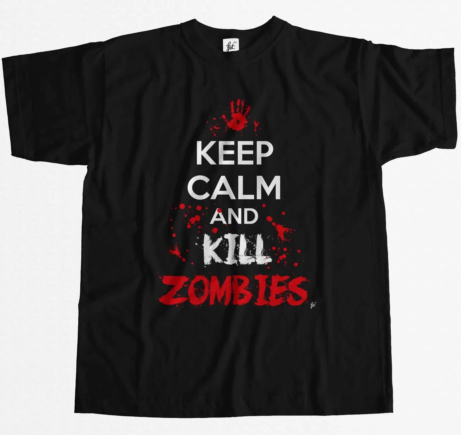 Keep Calm & Kill Zombies кровяные брызги Apocalypse Мужская футболка 2019 модная из 100% хлопка новые