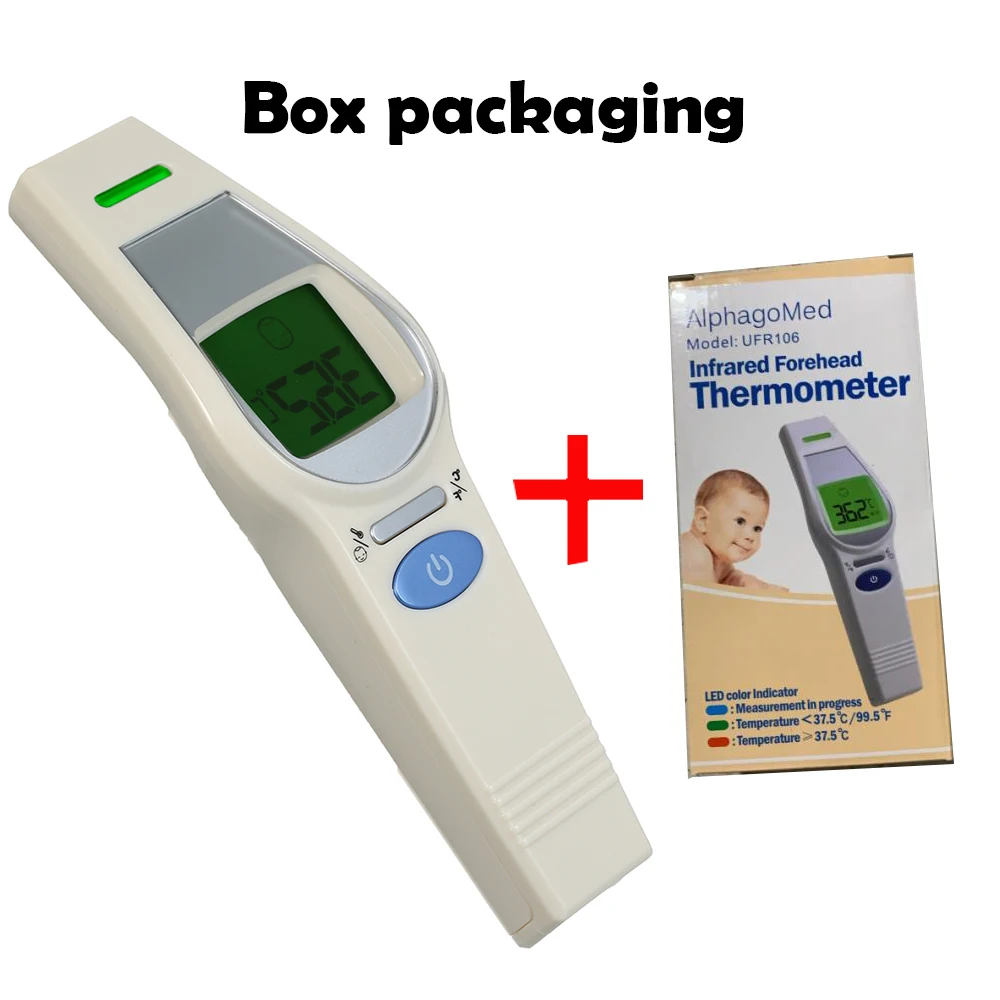 Лоб/ухо детский термометр Бесконтактный цифровой инфракрасный Termometro ребенок/взрослый Мути-фукция тела температура измерительное устройство - Цвет: whitebox