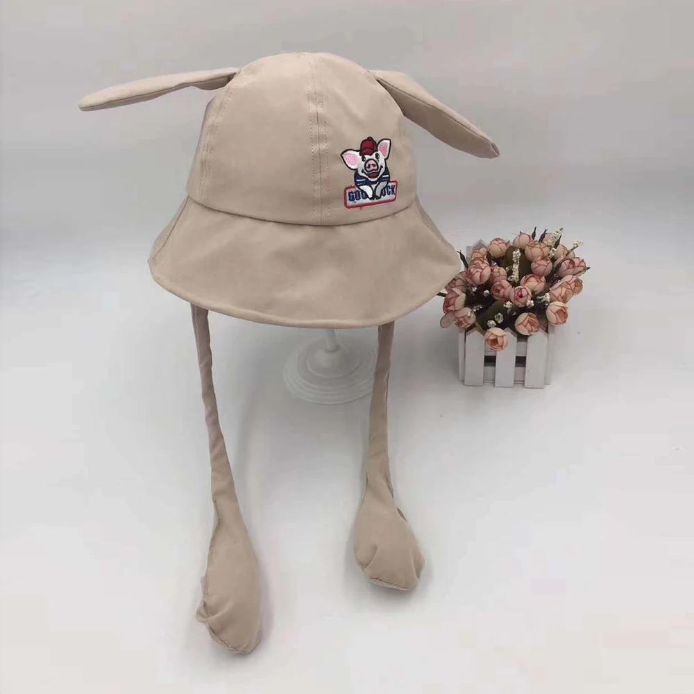 Новинка, милая шапка с заячьими ушками, забавная игрушка, подарок для детей, девочек, подруг - Цвет: BEIGE