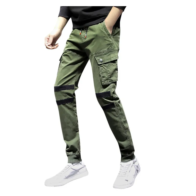 Флисовые теплые зимние брюки карго мужские повседневные свободные с несколькими карманами мужская одежда Slim Fit повседневные штаны джоггеры - Цвет: Army Green