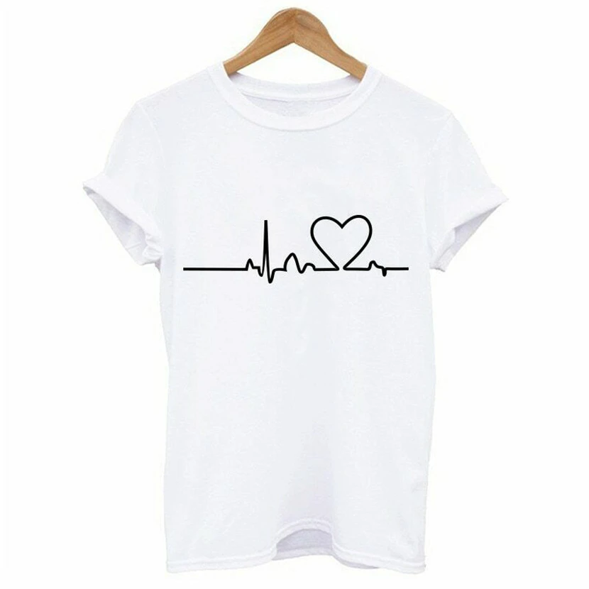 

Soatrld 2020 New Harajuku Love Printed Women T-Shirts Casual Tee Tops Summer High Quality Tee Shirt