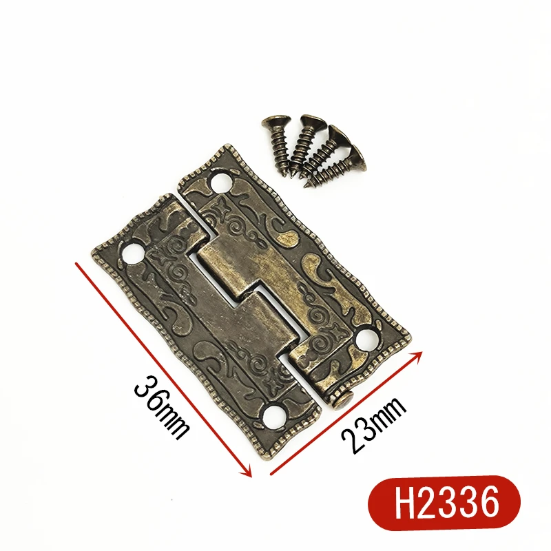 1pcs Antique Bronze Padlock Wood Box Latch Hasp Clasp+2pcs Suitcase Cabinet Hinge Furniture Decorative Hardware Accessories