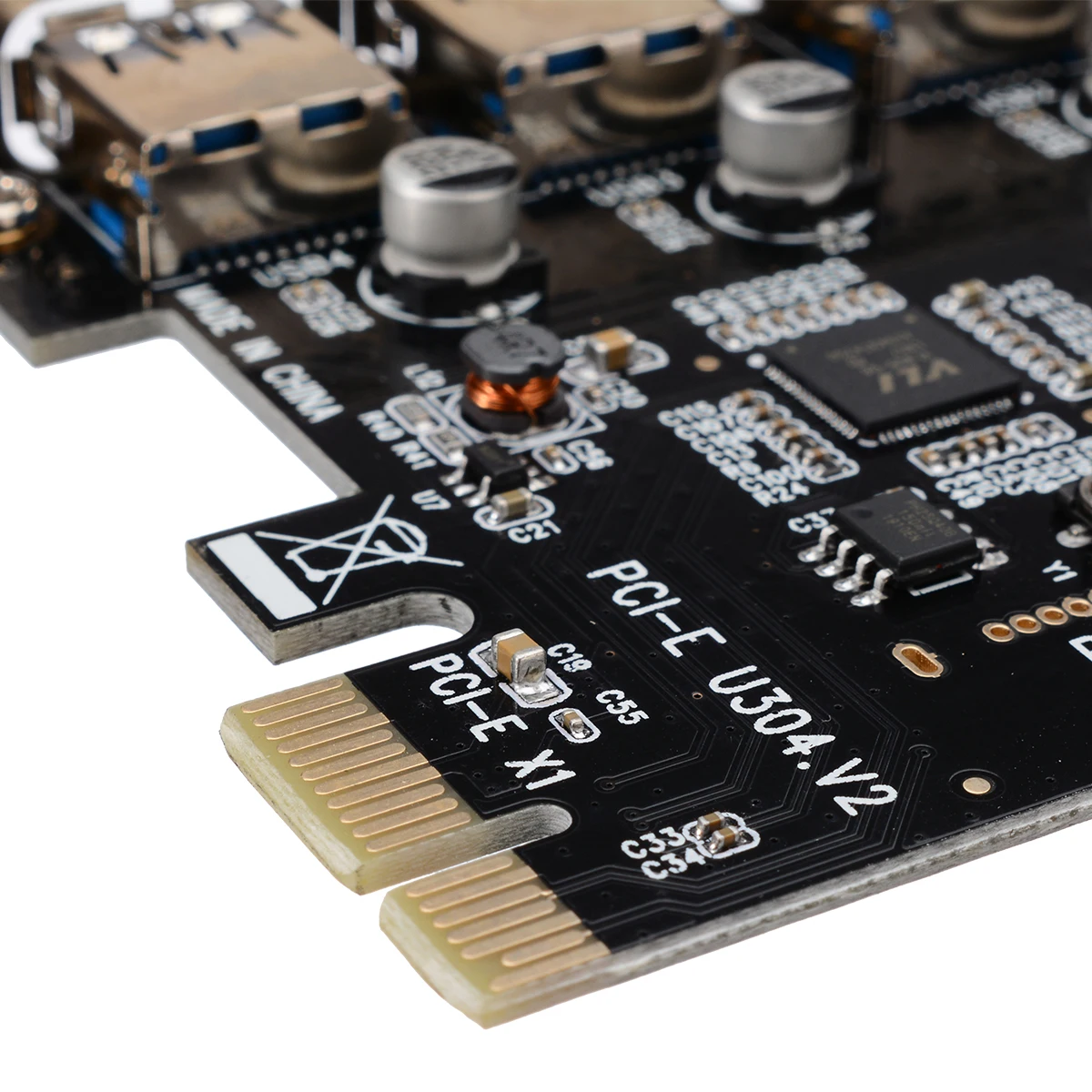 4 Port PCI-E Adapters High Quality PCI-E to USB 3.0 HUB PCI Express Expansion Card Adapter 5 Gbps Speed 4-pin Power Connector
