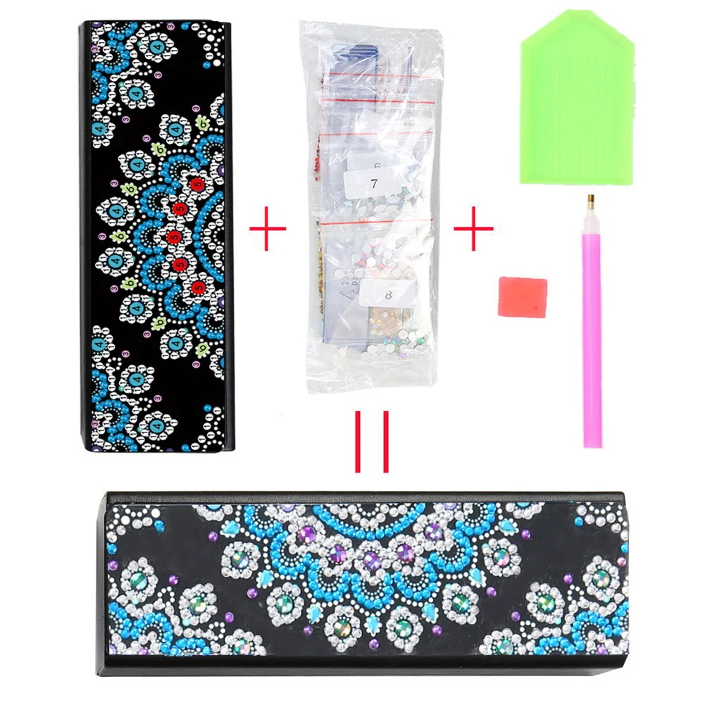 needle rug hooking Glasses Storage Box DIY Diamond Painting Sunglasses Case Portable Leather Eyeglasses Box Diamond Craft Gift best Needle Arts & Craft Needle Arts & Craft