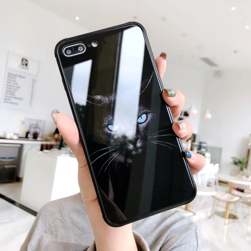 Чехол в виде светящегося стекла для iphone 11 pro Max 7 8 6s Plus Xs чехол для Max XR Cover