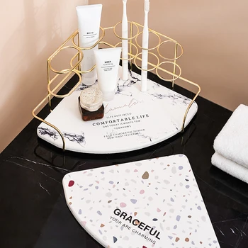 

Bathroom Countertop Storage Rack Kitchen Toilet Sink Diatom Mud Toothbrush Brush Toothpaste holder Bathroom Organizer