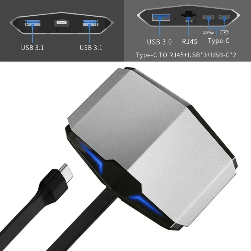 USB3.1 Usb концентратор типа C к HDMI USB3.0 RJ45 адаптер для MacBook samsung Dex S8/S9 huawei P20 Pro usb c адаптер Thunderbolt 3 док-станция