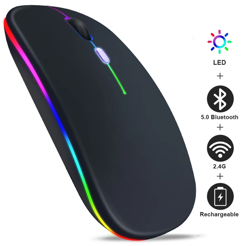 Rechargeable Wireless Mouse Computer Bluetooth Mouse Ergonomic Usb Mouse Silent Mause With Backlight RGB Mice For Laptop PC ipad wired computer mouse