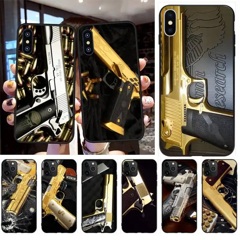 Cutewanan Limited Edition 24k Gold 1911 Guns Phone Case For Iphone 11 Pro Xs Max 8 7 6 6s Plus X 5s Se Xr Case Phone Case Covers Aliexpress