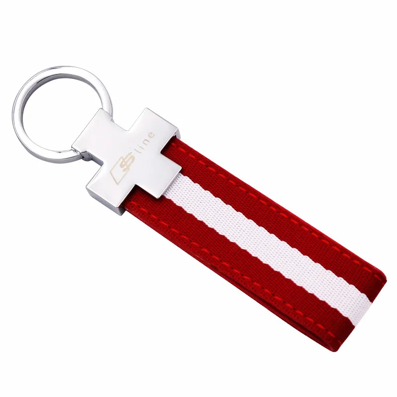

1pc Sline Car Key Ring Auto Interior Decoration Key Chain Weave Styling For A6 S6 A7 Q5 Q7 R8 A5 Coupe Quattro Keyrings