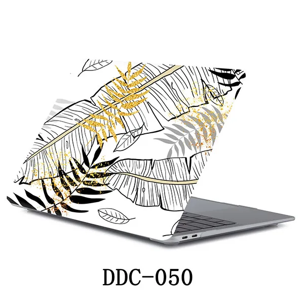 Для MacBook Pro13 Жесткий Чехол для ноутбука чехол для Apple macbook Air13.3 12 15 A1932 A1989 A1708 A1707 A1466 листья рисунком - Цвет: DDC-050