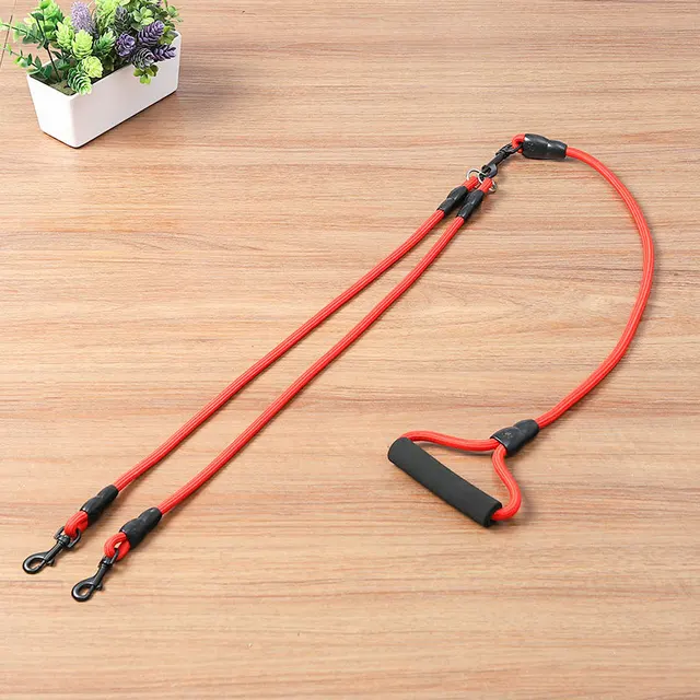 Pet Dog Leash Nylon Rope Double Dual Two Heads Dogs Leash 2 Way Coupler Walk Two and More Dogs Collars Harness Leads Dog Leashes 5