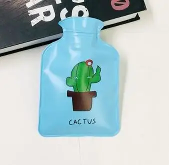 prickly pear Blue Мини горячая вода ручной теплый мешок мультфильм воды инъекции сумка для хранения портативный ручной подогреватель девушки Карманный ноги грелки - Цвет: prickly pear Blue
