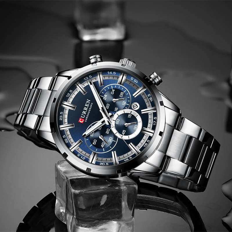 Watches Curren Luxury Brand Business Quartz Watch Men Waterproof Chronograph Date Male Clock-3