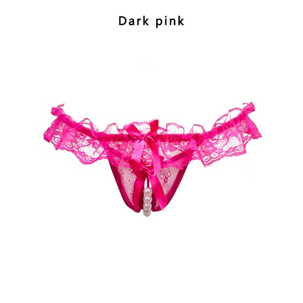 New Spandex Long Pearl Massage Brief Lay Temptation Panties Girl Lingerie For Ladies Sexy Women Underwear Lace Thong Mesh