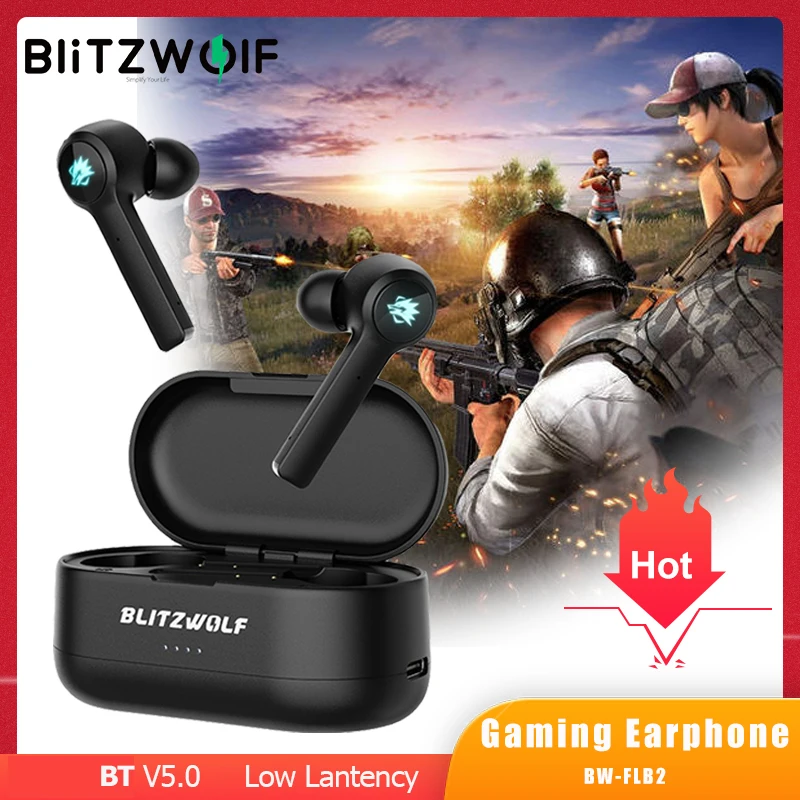 BlitzWolf BW-FLB2 TWS Gaming bluetooth Earphone Wireless Earphones In-ear Low Latency HiFi Sound Gamer Earbuds with Microphone