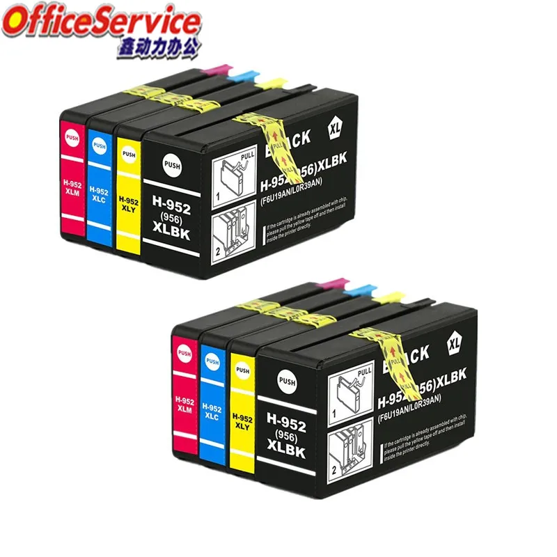 2 Sets (8 pcs) Совместимый чернильный картридж для HP952 HP956 952 952Xl, костюм для Officejet Pro 8210 8216 8702 8710 8715 все-в-одном принтера - Цвет: 2 Sets (8 pcs)